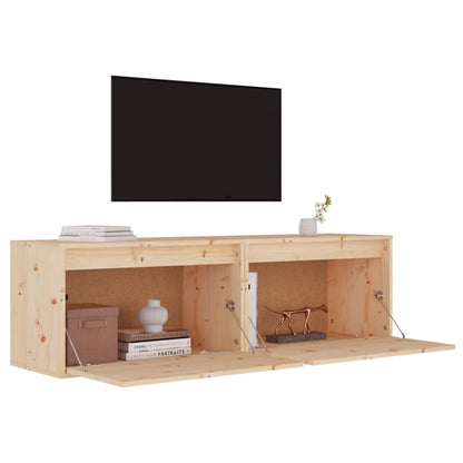Nástěnné Skříňky 2 Ks 60 X 30 X 35 Cm Masivní Borové Dřevo
