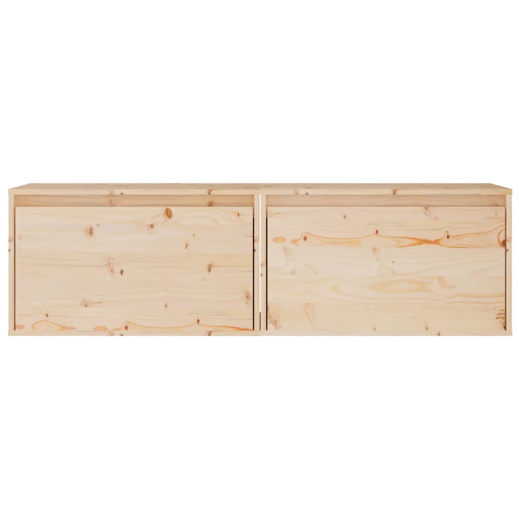 Nástěnné Skříňky 2 Ks 60 X 30 X 35 Cm Masivní Borové Dřevo