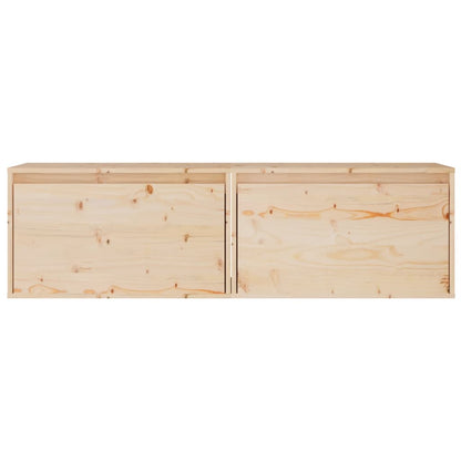 Nástěnné Skříňky 2 Ks 60 X 30 X 35 Cm Masivní Borové Dřevo