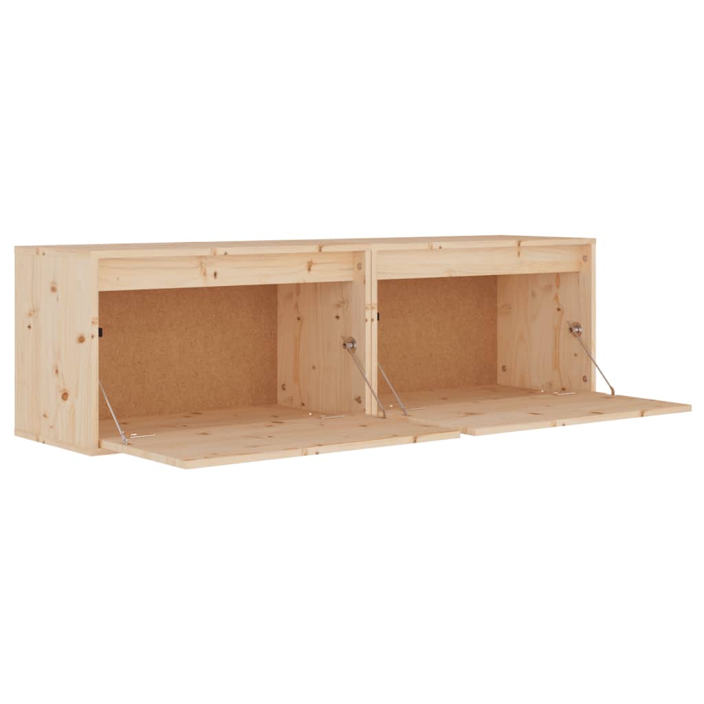 Nástěnné Skříňky 2 Ks 60 X 30 X 35 Cm Masivní Borové Dřevo