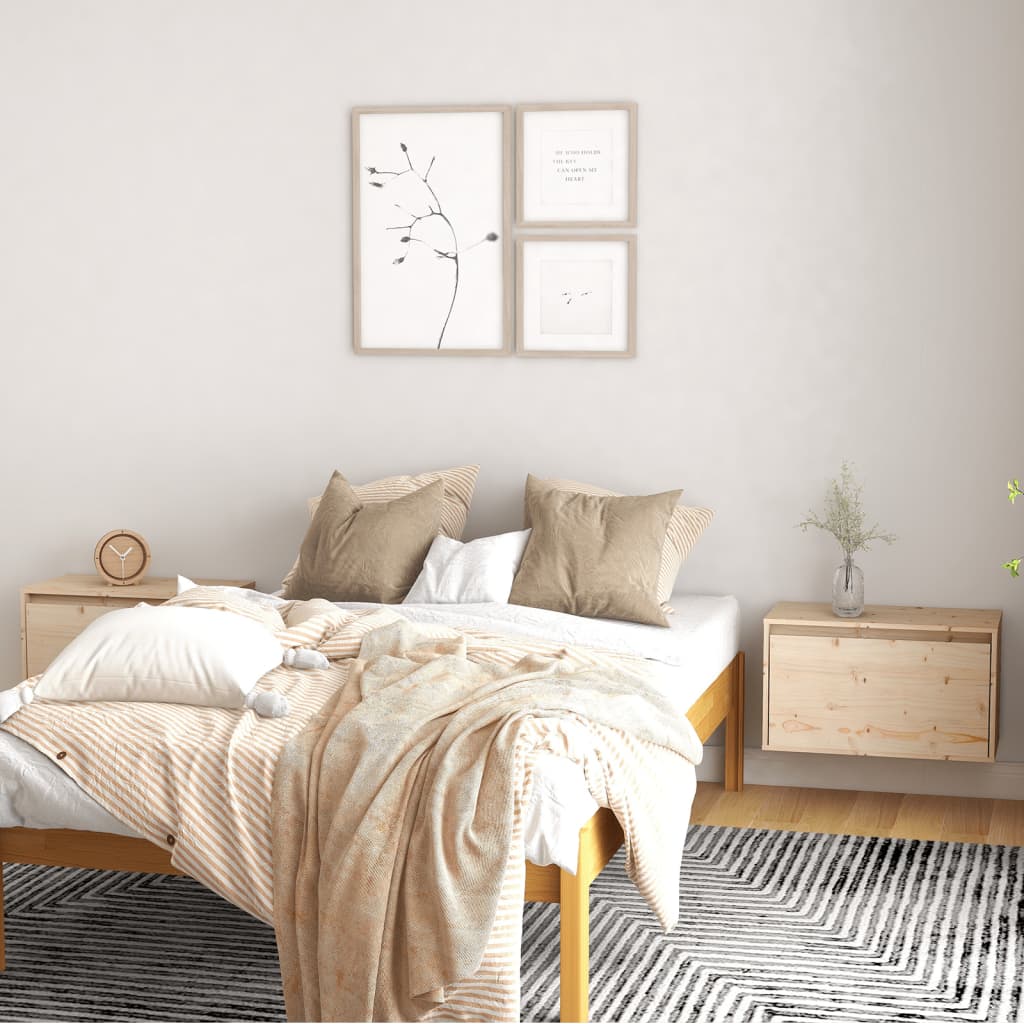 Nástěnné Skříňky 2 Ks 60 X 30 X 35 Cm Masivní Borové Dřevo