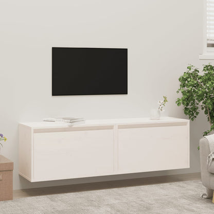 Nástěnné Skříňky 2 Ks Bílé 60 X 30 X 35 Cm Masivní Borové Dřevo