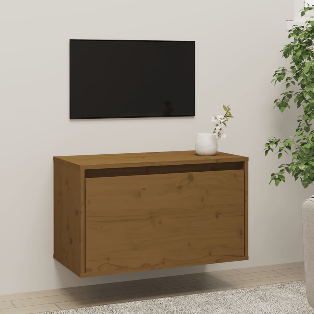 Nástěnná Skříňka Medově Hnědá 60 X 30 X 35 Cm Masivní Borovice