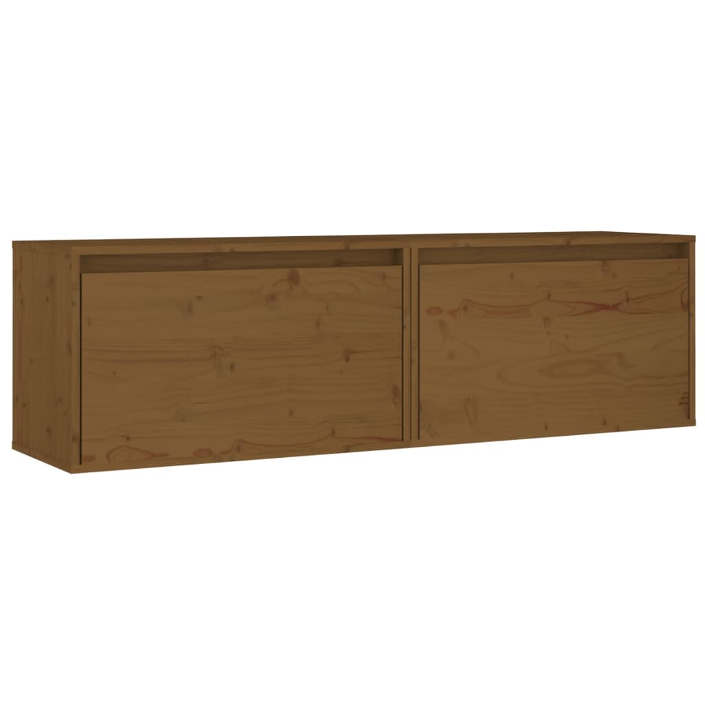 Nástěnné Skříňky 2 Ks Medově Hnědé 60X30X35 Cm Masivní Borovice