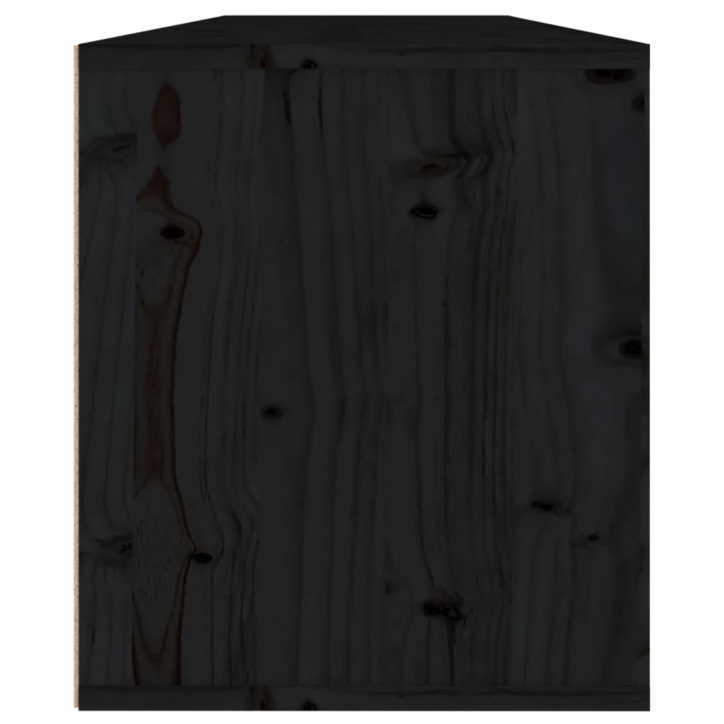 Nástěnné Skříňky 2 Ks Černé 60X30X35 Cm Masivní Borové Dřevo
