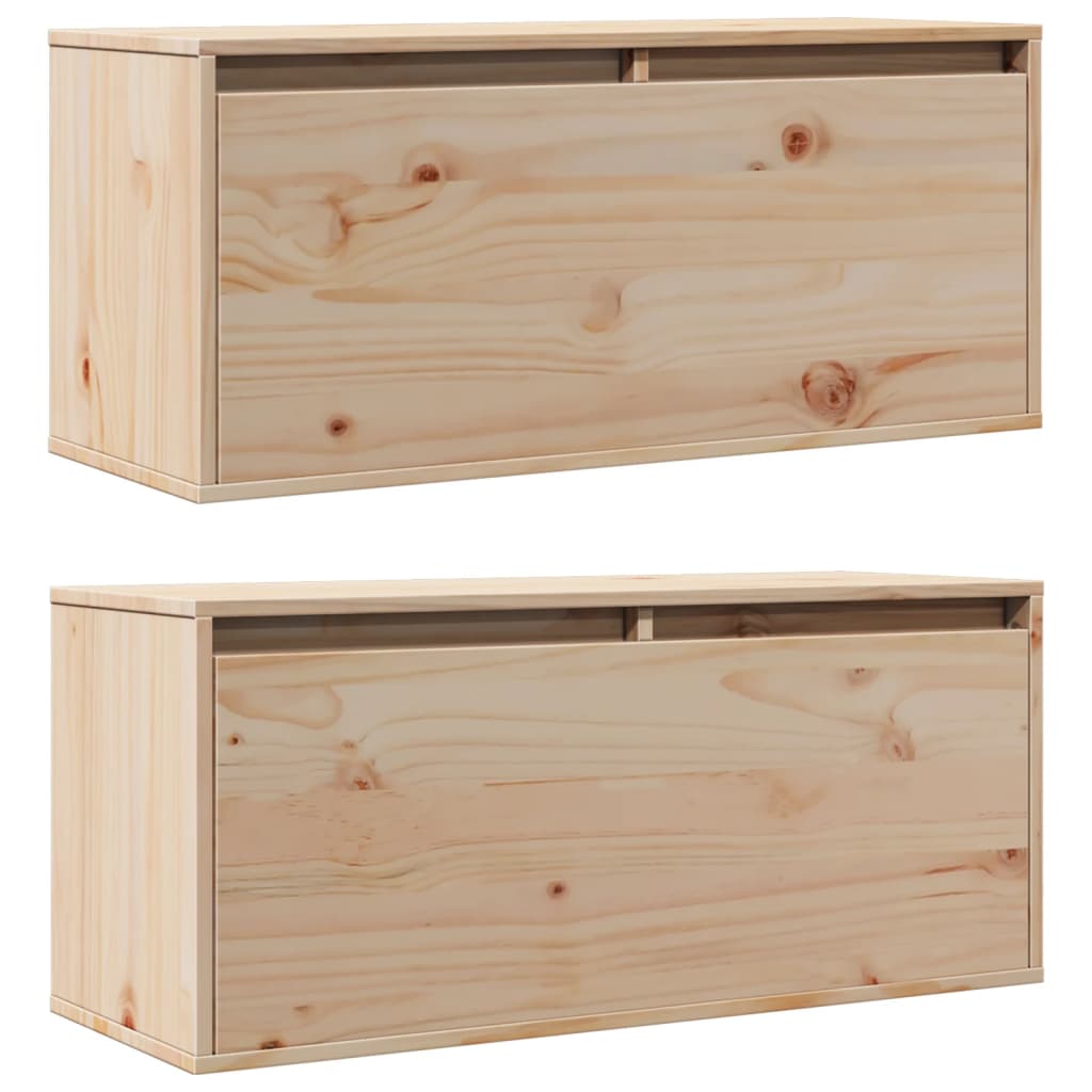 Nástěnné Skříňky 2 Ks 80 X 30 X 35 Cm Masivní Borové Dřevo