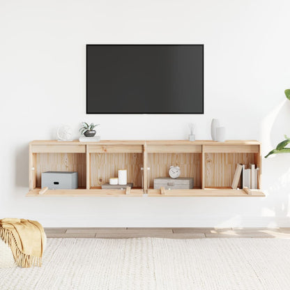 Nástěnné Skříňky 2 Ks 80 X 30 X 35 Cm Masivní Borové Dřevo