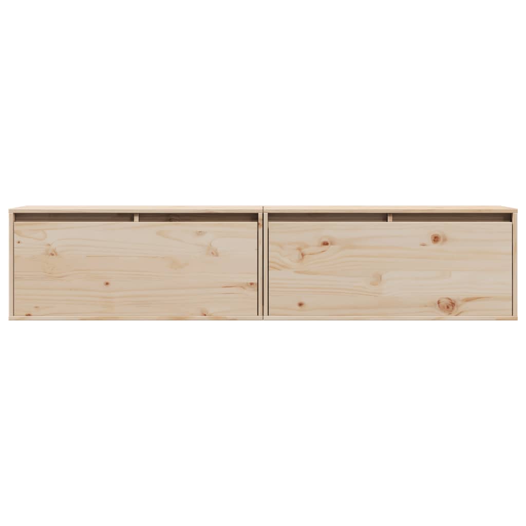 Nástěnné Skříňky 2 Ks 80 X 30 X 35 Cm Masivní Borové Dřevo