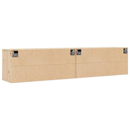 Nástěnné Skříňky 2 Ks 80 X 30 X 35 Cm Masivní Borové Dřevo