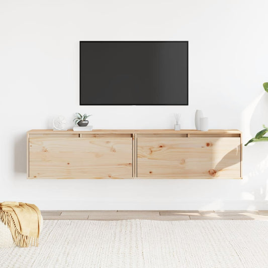 Nástěnné Skříňky 2 Ks 80 X 30 X 35 Cm Masivní Borové Dřevo