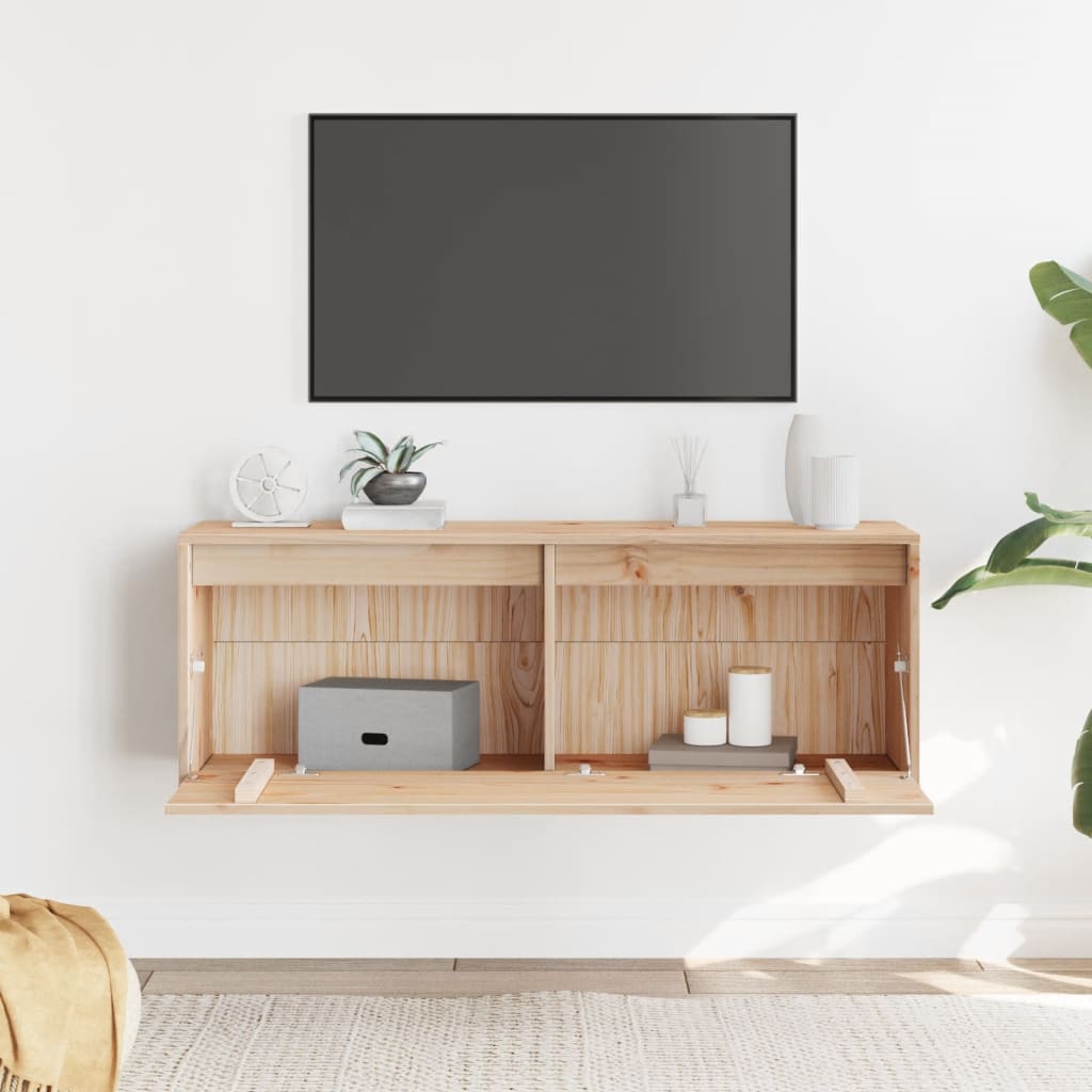 Nástěnná Skříňka 100 X 30 X 35 Cm Masivní Borové Dřevo