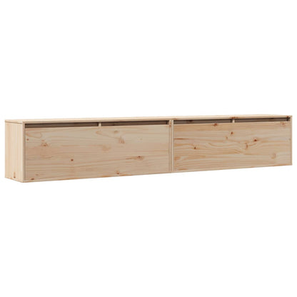 Nástěnné Skříňky 2 Ks 100 X 30 X 35 Cm Masivní Borové Dřevo