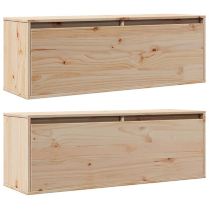 Nástěnné Skříňky 2 Ks 100 X 30 X 35 Cm Masivní Borové Dřevo