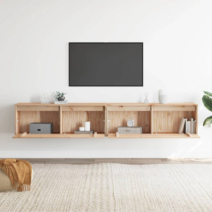 Nástěnné Skříňky 2 Ks 100 X 30 X 35 Cm Masivní Borové Dřevo