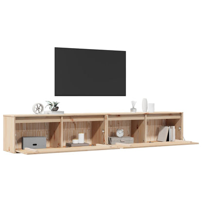 Nástěnné Skříňky 2 Ks 100 X 30 X 35 Cm Masivní Borové Dřevo