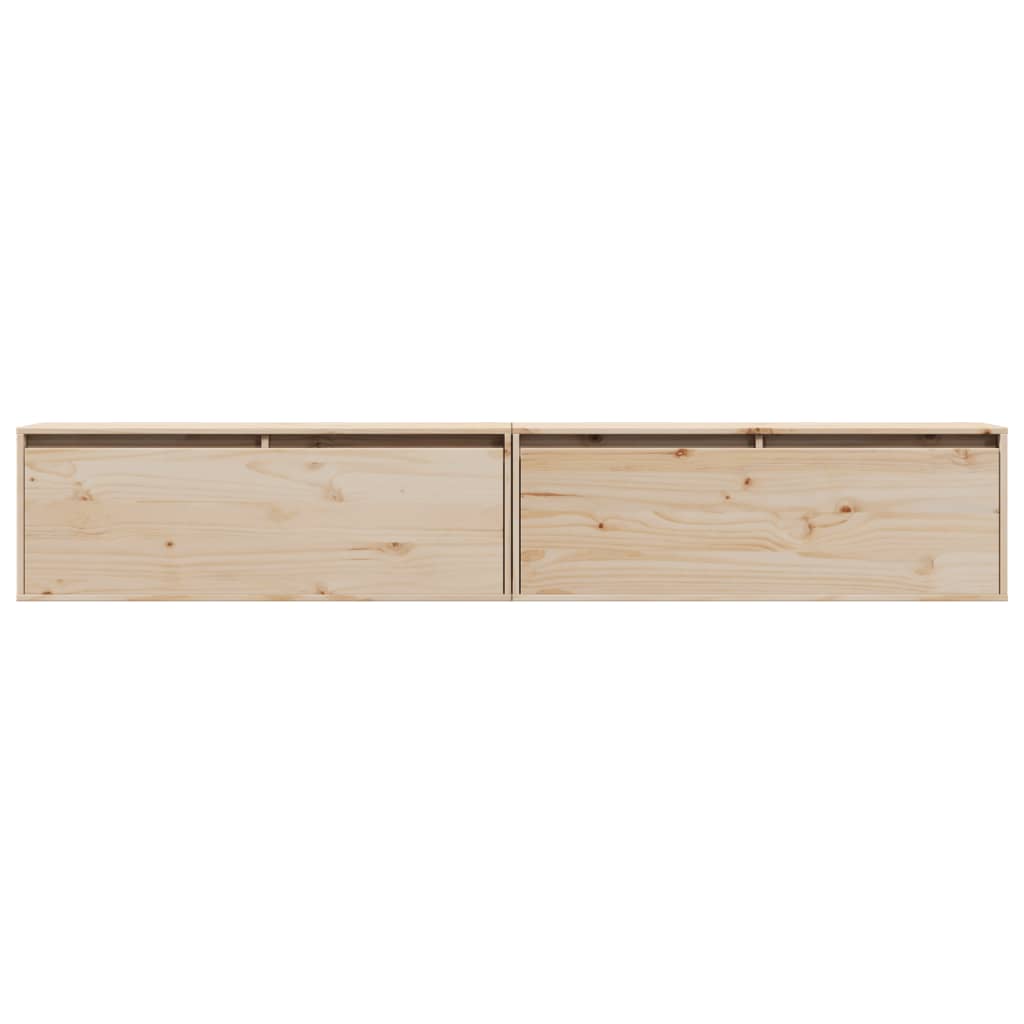 Nástěnné Skříňky 2 Ks 100 X 30 X 35 Cm Masivní Borové Dřevo