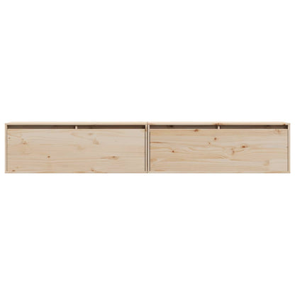 Nástěnné Skříňky 2 Ks 100 X 30 X 35 Cm Masivní Borové Dřevo