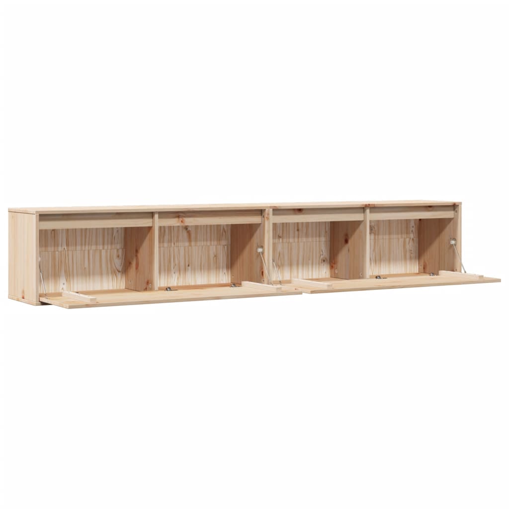 Nástěnné Skříňky 2 Ks 100 X 30 X 35 Cm Masivní Borové Dřevo