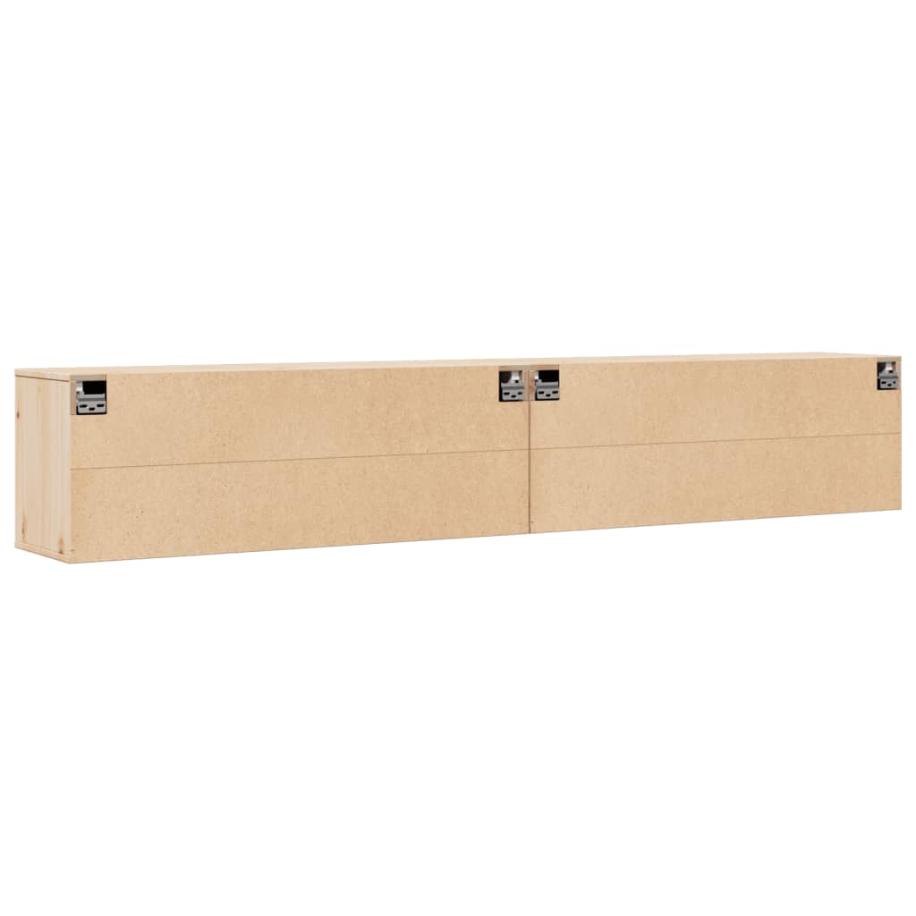 Nástěnné Skříňky 2 Ks 100 X 30 X 35 Cm Masivní Borové Dřevo