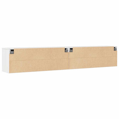 Nástěnné Skříňky 2 Ks Bílé 100X30X35 Cm Masivní Borové Dřevo