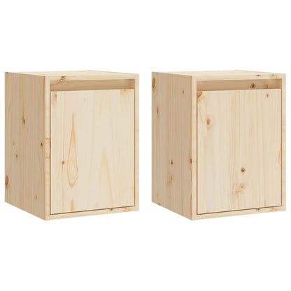 Nástěnné Skříňky 2 Ks 30 X 30 X 40 Cm Masivní Borové Dřevo