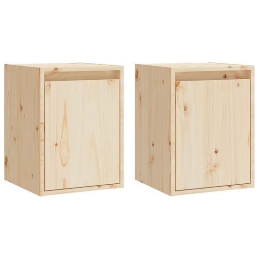 Nástěnné Skříňky 2 Ks 30 X 30 X 40 Cm Masivní Borové Dřevo