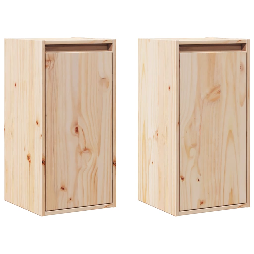 Nástěnné Skříňky 2 Ks 30 X 30 X 60 Cm Masivní Borové Dřevo
