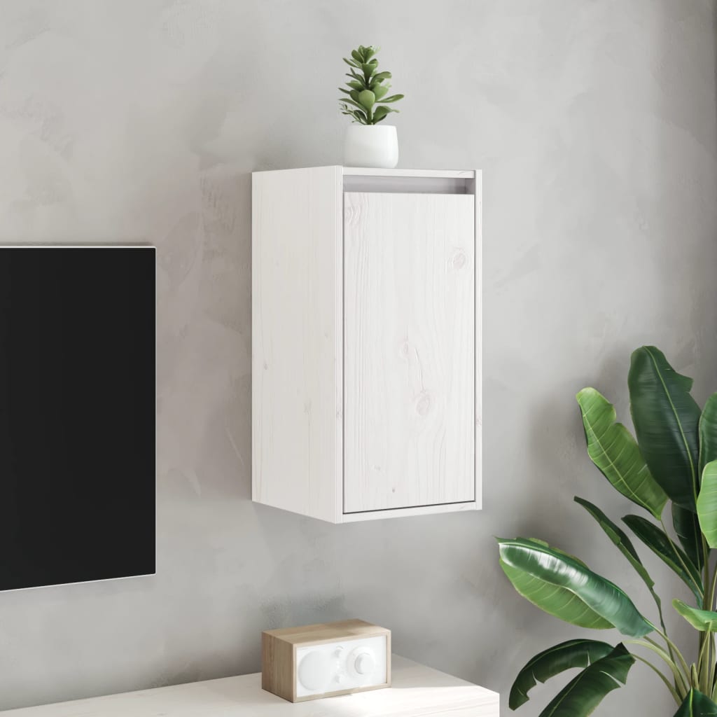 Nástěnné Skříňky 2 Ks Bílé 30 X 30 X 60 Cm Masivní Borové Dřevo
