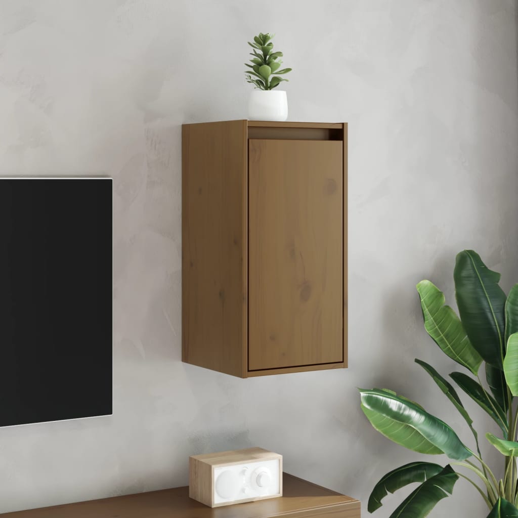 Nástěnné Skříňky 2 Ks Medově Hnědé 30X30X60 Cm Masivní Borovice