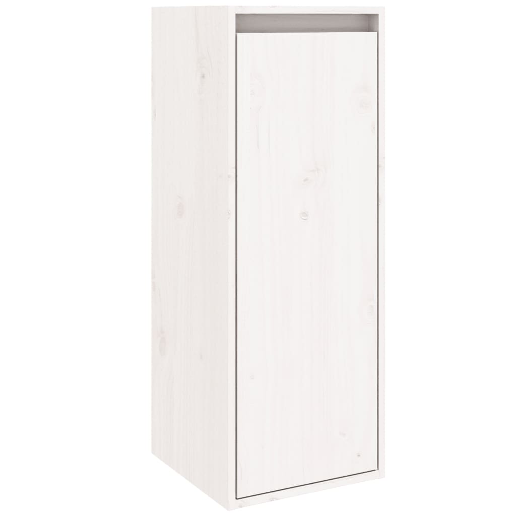 Nástěnné Skříňky 2 Ks Bílé 30 X 30 X 80 Cm Masivní Borovice