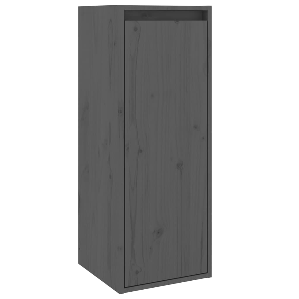 Nástěnná Skříňka Šedá 30 X 30 X 80 Cm Masivní Borové Dřevo