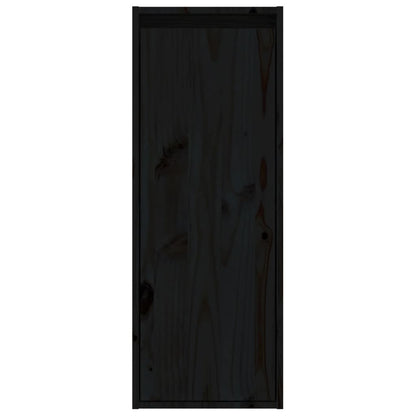 Nástěnné Skříňky 2 Ks Černé 30 X 30 X 80 Cm Masivní Borovice