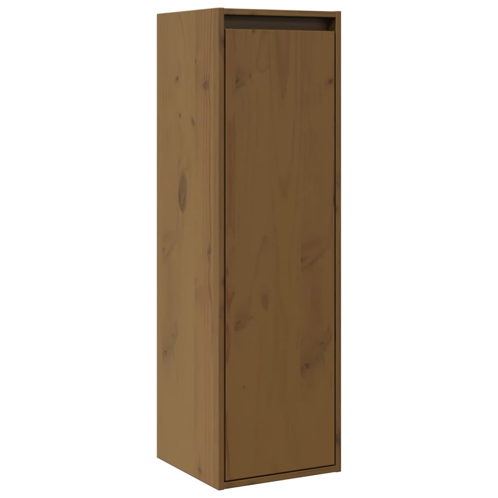 Nástěnné Skříňky 2 Ks Medově Hnědé 30X30X100Cm Masivní Borovice