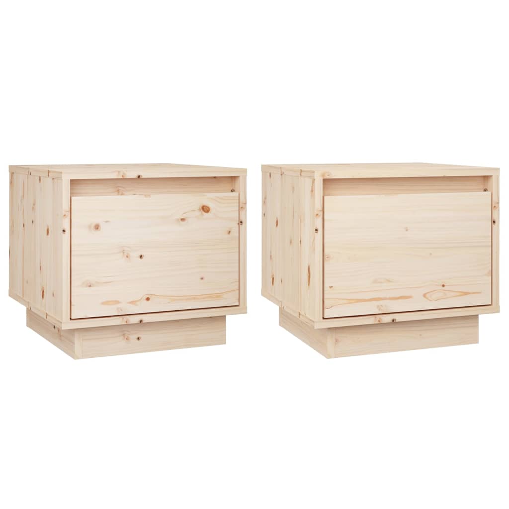 Noční Stolky 2 Ks 35 X 34 X 32 Cm Masivní Borové Dřevo