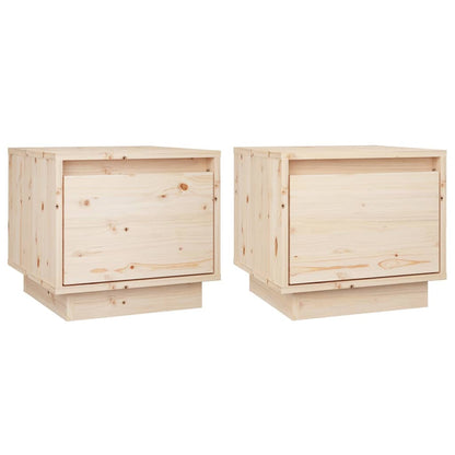 Noční Stolky 2 Ks 35 X 34 X 32 Cm Masivní Borové Dřevo