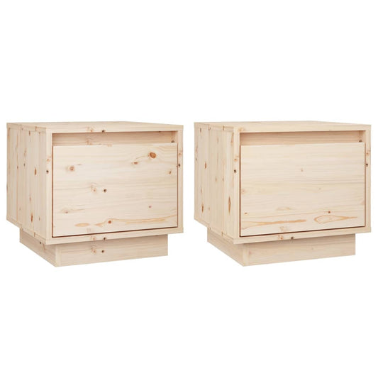 Noční Stolky 2 Ks 35 X 34 X 32 Cm Masivní Borové Dřevo
