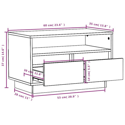 Tv Skříňka Medově Hnědá 60 X 35 X 37 Cm Masivní Borové Dřevo
