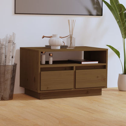 Tv Skříňka Medově Hnědá 60 X 35 X 37 Cm Masivní Borové Dřevo