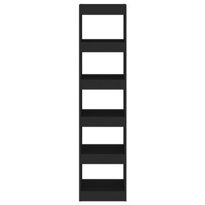 Knihovna / Dělicí Stěna Černá 40 X 30 X 166 Cm