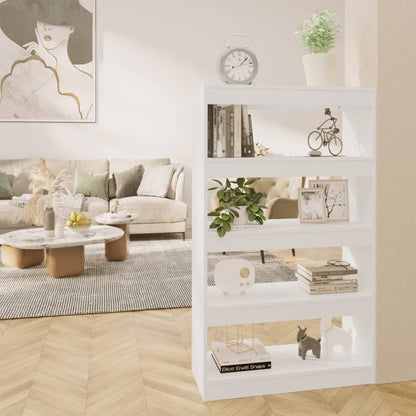 Knihovna / Dělicí Stěna Bílá Vysoký Lesk 80X30X135 Cm Kompozit