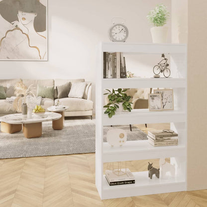 Knihovna / Dělicí Stěna Bílá Vysoký Lesk 80X30X135 Cm Kompozit