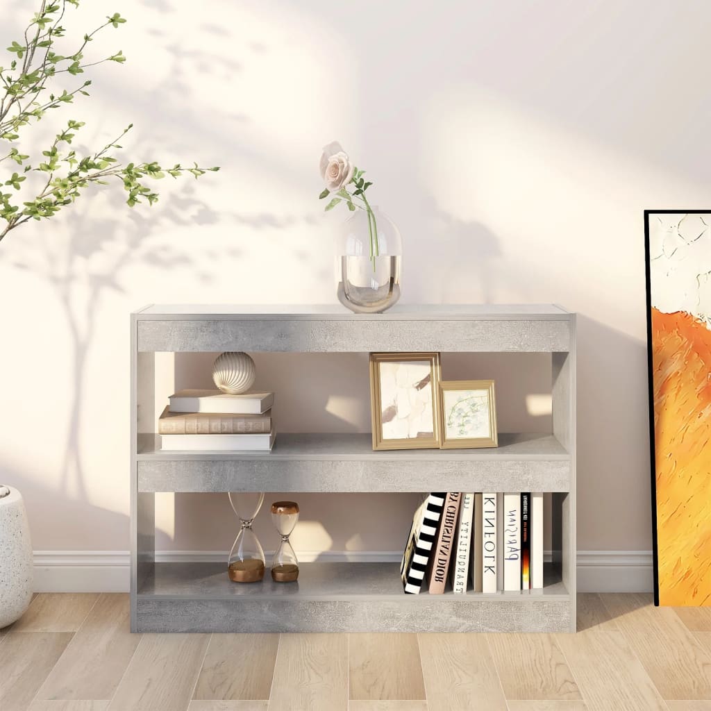 Knihovna / Dělicí Stěna Betonově Šedá 100 X 30 X 72 Cm