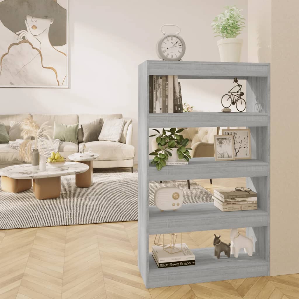 Knihovna / Dělicí Stěna Bílá Vysoký Lesk 80X30X135 Cm Kompozit
