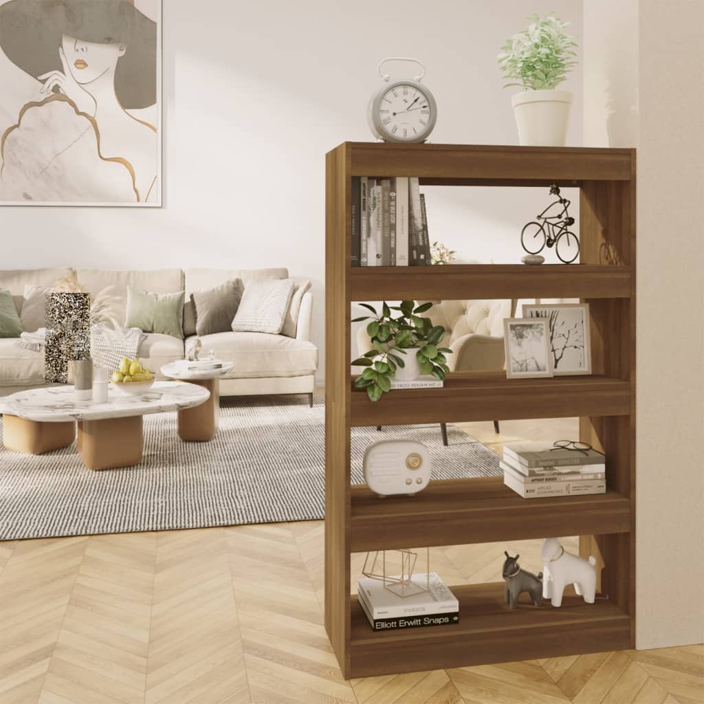 Knihovna / Dělicí Stěna Bílá Vysoký Lesk 80X30X135 Cm Kompozit
