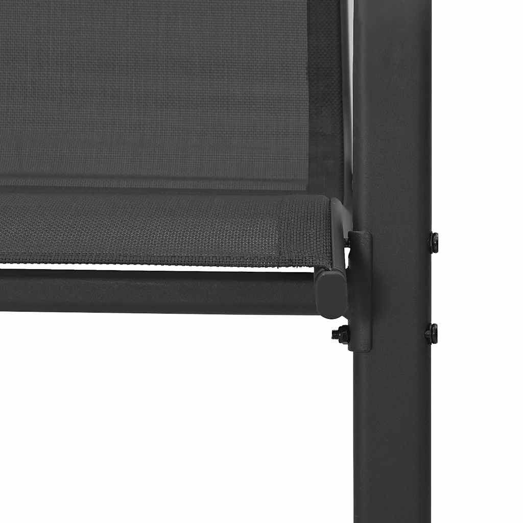 Stohovatelné Zahradní Židle 2 Ks Černé Textilenová Tkanina