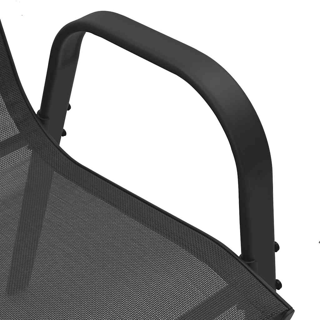 Stohovatelné Zahradní Židle 2 Ks Černé Textilenová Tkanina