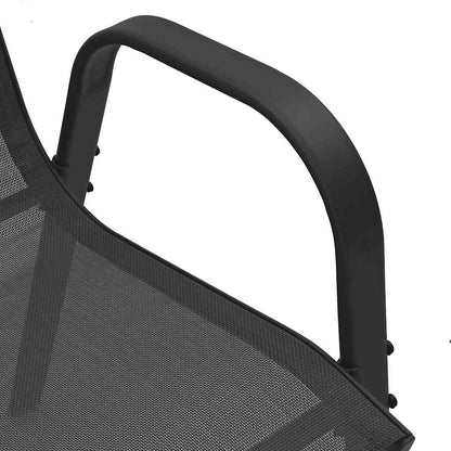 Stohovatelné Zahradní Židle 2 Ks Černé Textilenová Tkanina