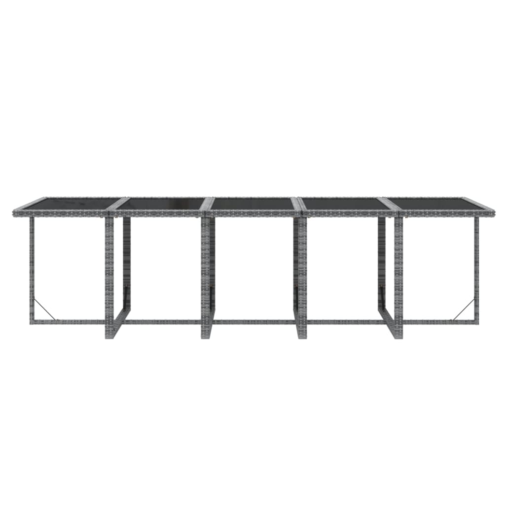 11Dílný Zahradní Jídelní Set S Poduškami Polyratan Šedý