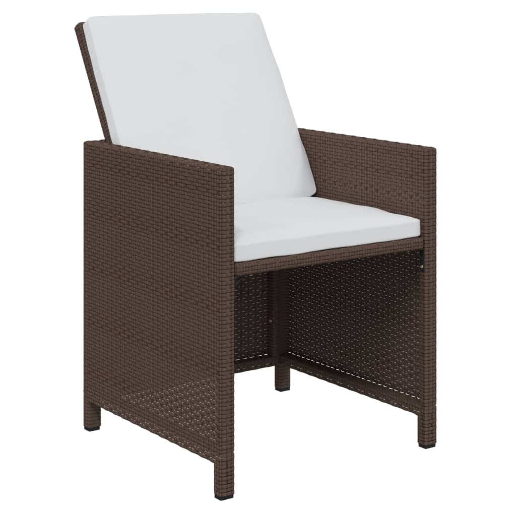 15Dílný Zahradní Jídelní Set S Poduškami Polyratan Hnědý