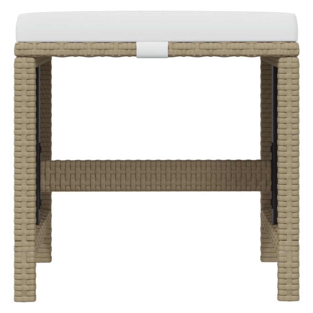 19Dílný Zahradní Jídelní Set S Poduškami Polyratan Béžový